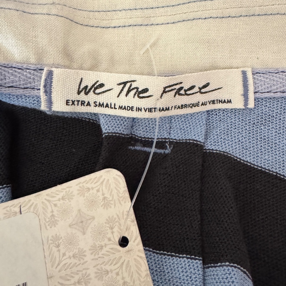 Free People Women's Doing It Rugby, Charcoal Blue Combo, XS - Picture 4 of 5